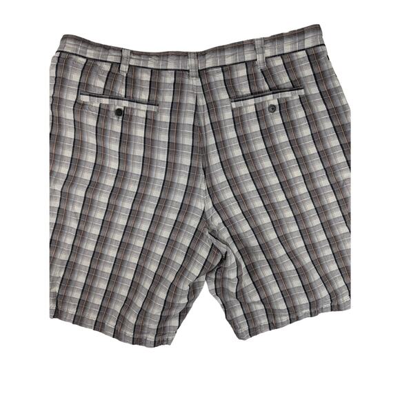Tommy Bahama Paradise Nation Mens 38 Gray Linen Silk Blend Plaid Chino Shorts - Picture 2 of 5